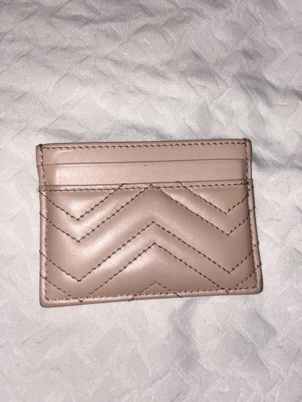 Pink Quilted Gucci Card Holder with Logo